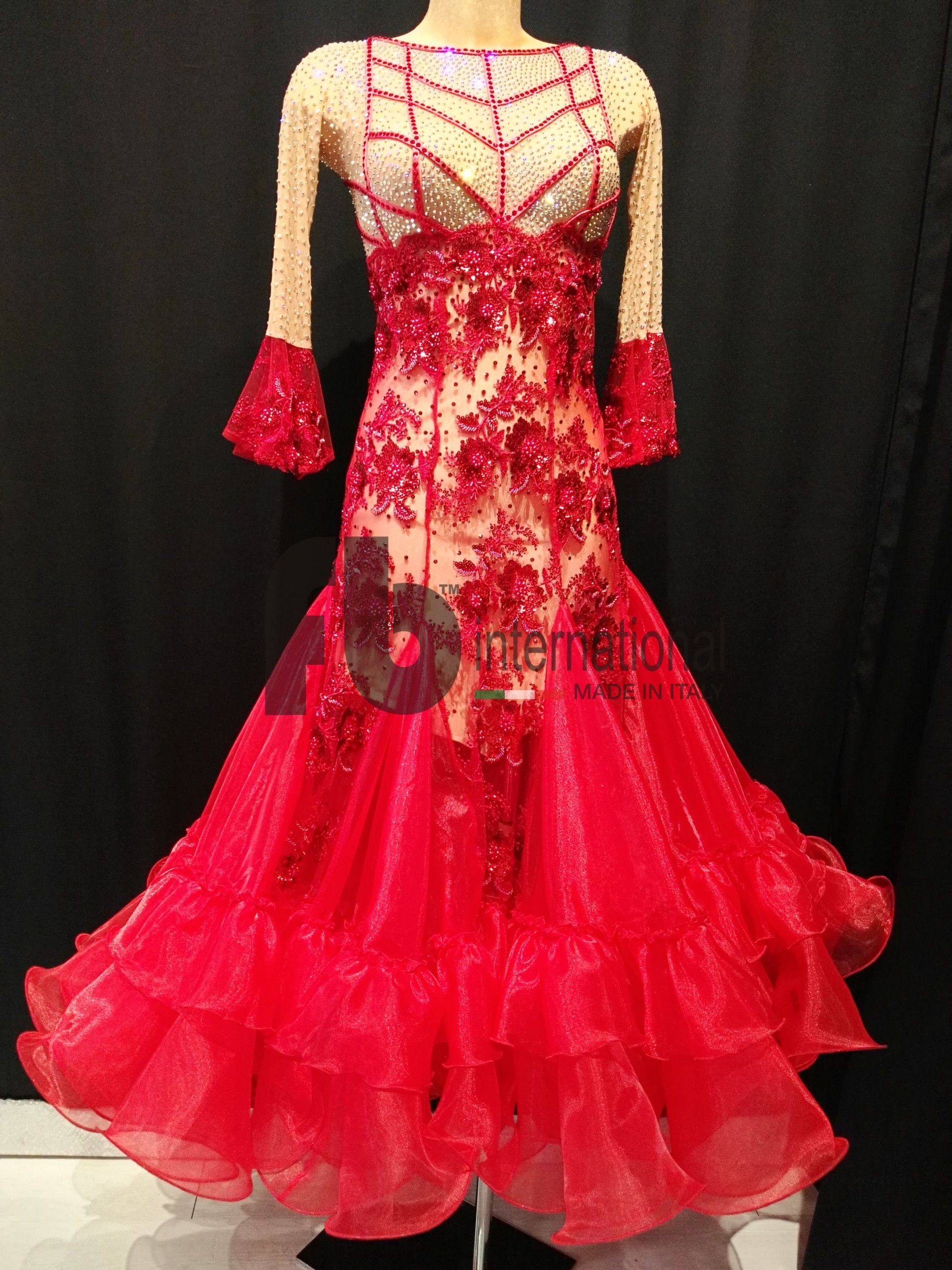 ABITO DANZE STANDARD PIZZO ALTAMODA ROSSO